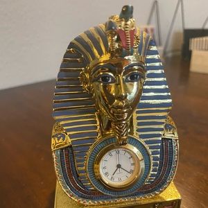 FRANKLIN MINT CLOCK THE MASK OF TUTANKHAMUN